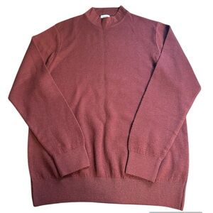 Zara Women’s Rust Wool Blend Mock Neck Sweater Medium Minimalist Knit